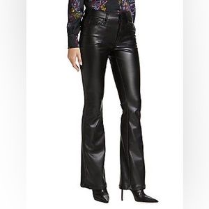 Mother Weekender Faux Leather Flare Jeans NWT